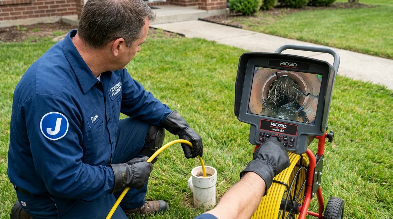 Sewer camera inspection being performed by Johns Plumbing LLC in Putnam